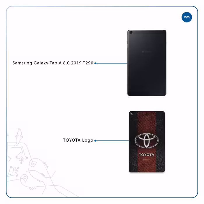 برچسب پوششی ماهوت مدل TOYOTA-Logo مناسب برای تبلت سامسونگ Galaxy Tab A 8.0 2019 T290