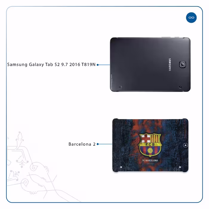 برچسب پوششی ماهوت مدل BARCELONA-2 مناسب برای تبلت سامسونگ Galaxy Tab S2 9.7 2016 T819N