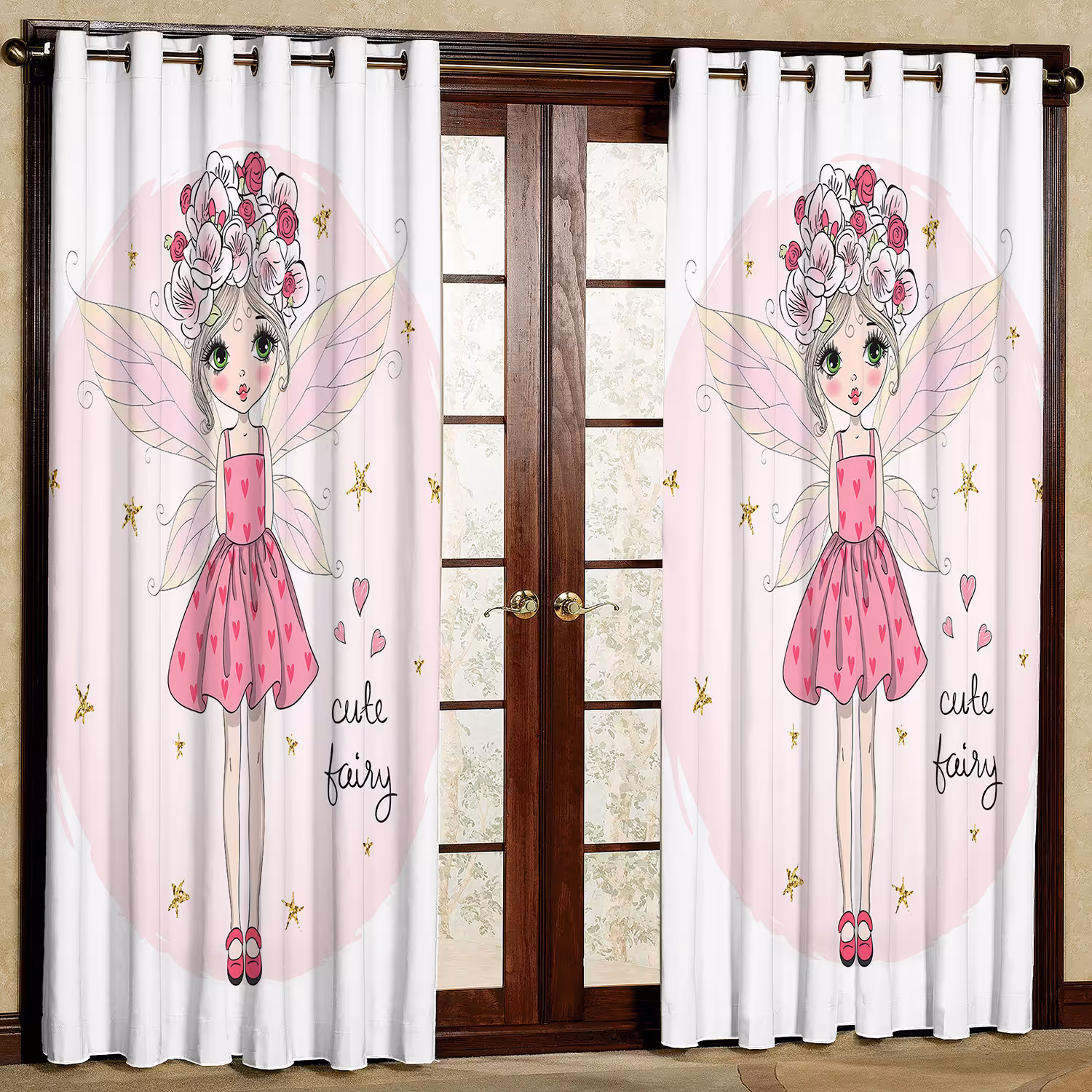 پرده مدل دختر فرشته مخمل پانچی کد 1127 سایز 140x280 سانتی متر