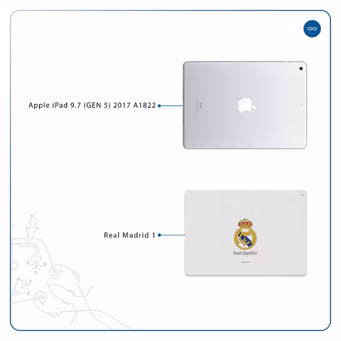 برچسب پوششی ماهوت مدل Real-Madrid مناسب برای تبلت اپل iPad 9.7 (GEN 5) 2017 A1822