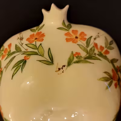 ست 7 تکه آجیل خوری سرامیکی هیوا طرح نارگل مدل رز کد 11312010