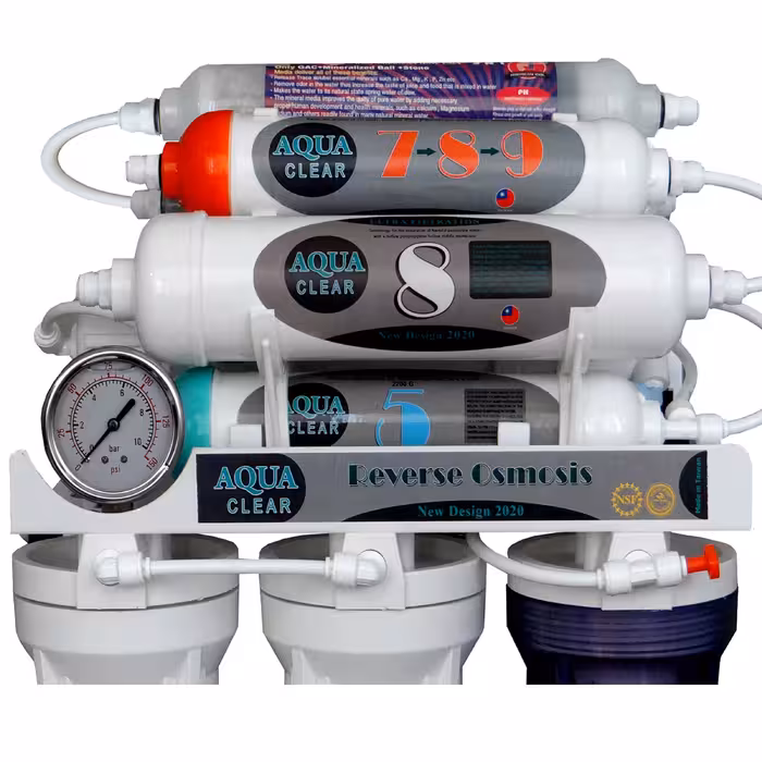 دستگاه تصفیه کننده آب آکوآ کلیر مدل NEW DESIGN2020-AFQ10 به همراه فیلتر مدل 01 مجموعه 3 عددی و کیت نشتی گیر