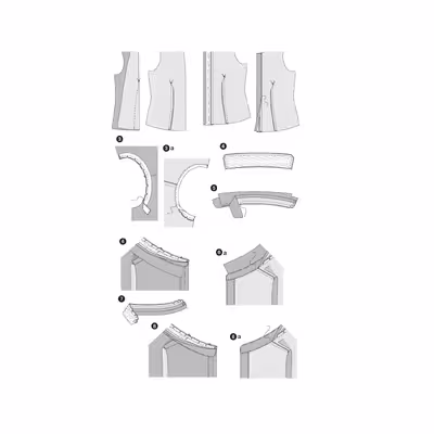 الگو خیاطی تاپ و بلوز زنانه بوردا استایل کد 6527 سایز 34 تا 46 متد مولر
