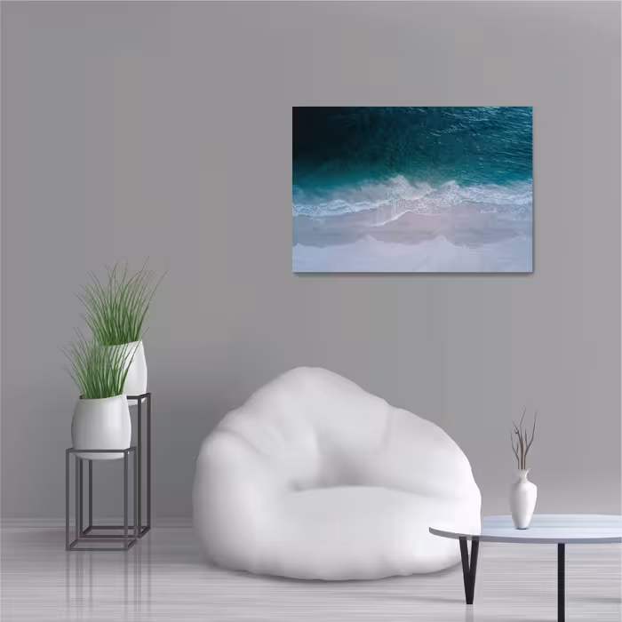 تابلو شاسی طرح ساحل دریا از دید بالا Seashore Top View مدل NV0862