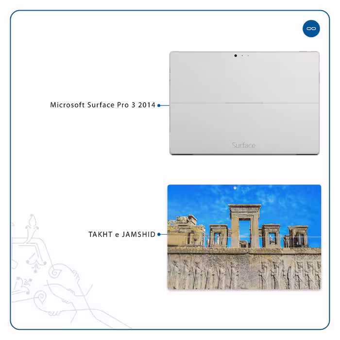 برچسب پوششی ماهوت مدل TAKHT-e-JAMSHID مناسب برای تبلت مایکروسافت Surface Pro 3 2014