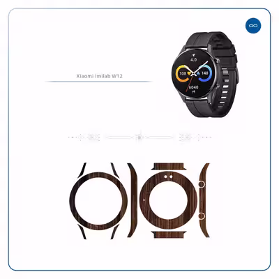برچسب ماهوت طرح Dark_Walnut_Wood مناسب برای ساعت هوشمند شیائومی Imilab W12