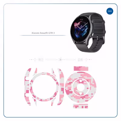 برچسب ماهوت طرح Army-Pink-pixel مناسب برای ساعت هوشمند آمازفیت GTR 3