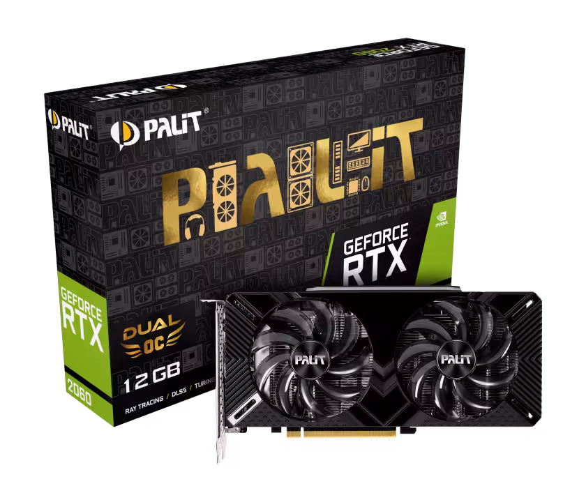 کارت گرافیک  پلیت مدل GeForce RTX™ 2060 Dual OC 12GB حافظه 12 گیگابایت