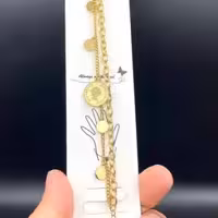 دستبند استیل 2لاین اویزدار