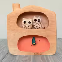 ساعت رومیزی جغد دو مجسمه طرح یک