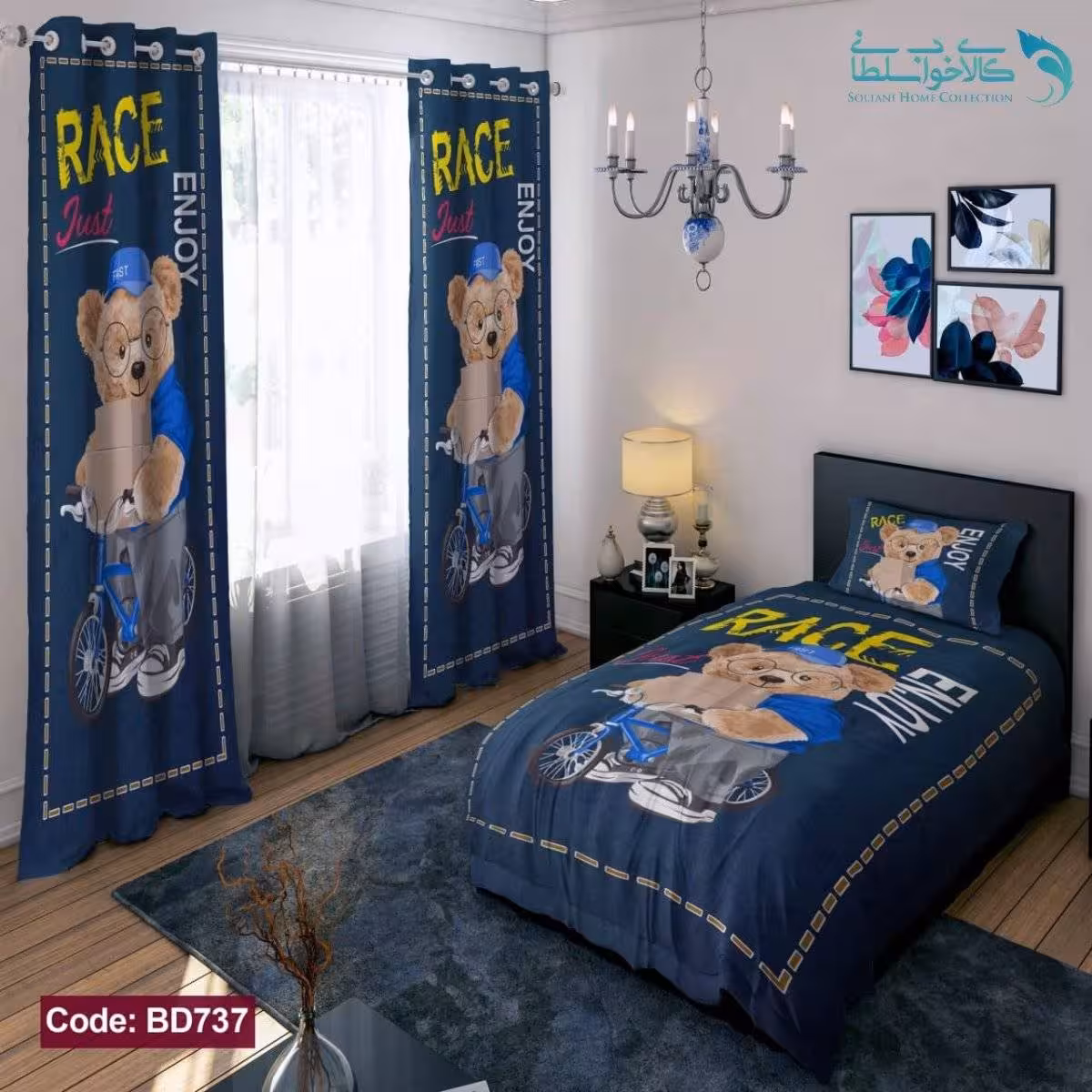 روتختی طرح خرس دوچرخه سوار یکنفره کد BD737