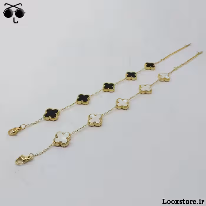 دستبند ونکلیف استیل رنگ ثابت (مشکی و سفید)