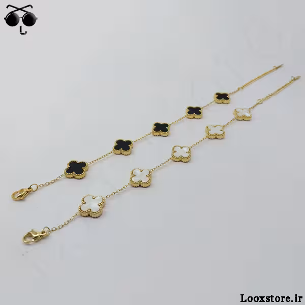 دستبند ونکلیف استیل رنگ ثابت (مشکی و سفید)