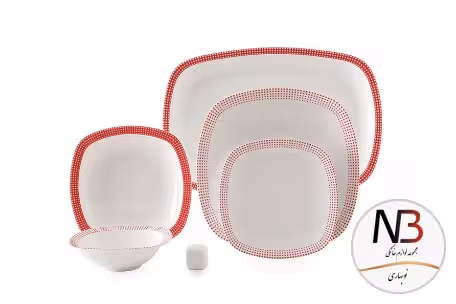 سرویس چینی 27 پارچه زرین پیکره کواترو مدل مون بلان قرمز