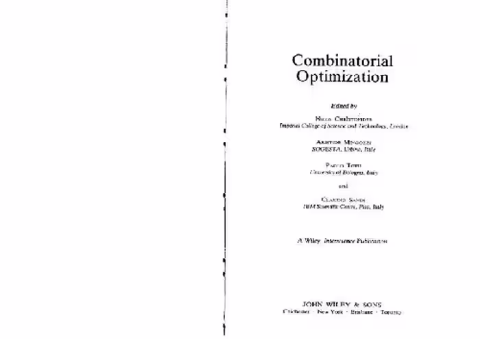 خرید و دانلود نسخه کامل کتاب Combinatorial optimization