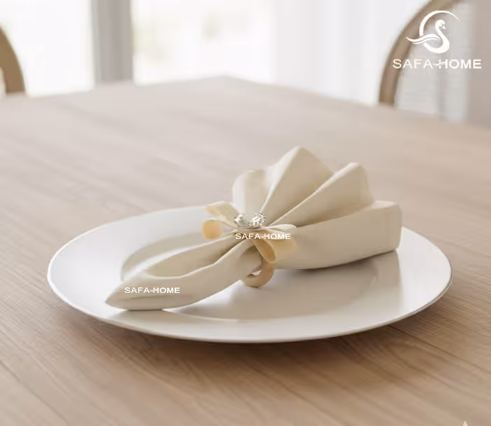 حلقه دستمال سفره مدل نگین تکی