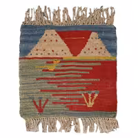 گلیم گبه دستبافت نیم متری مدل عروسکی کد 4030724