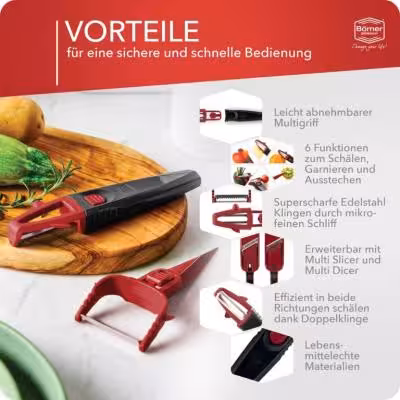 پوست کن سه تکه ای شش کاره ی رشته کن دار