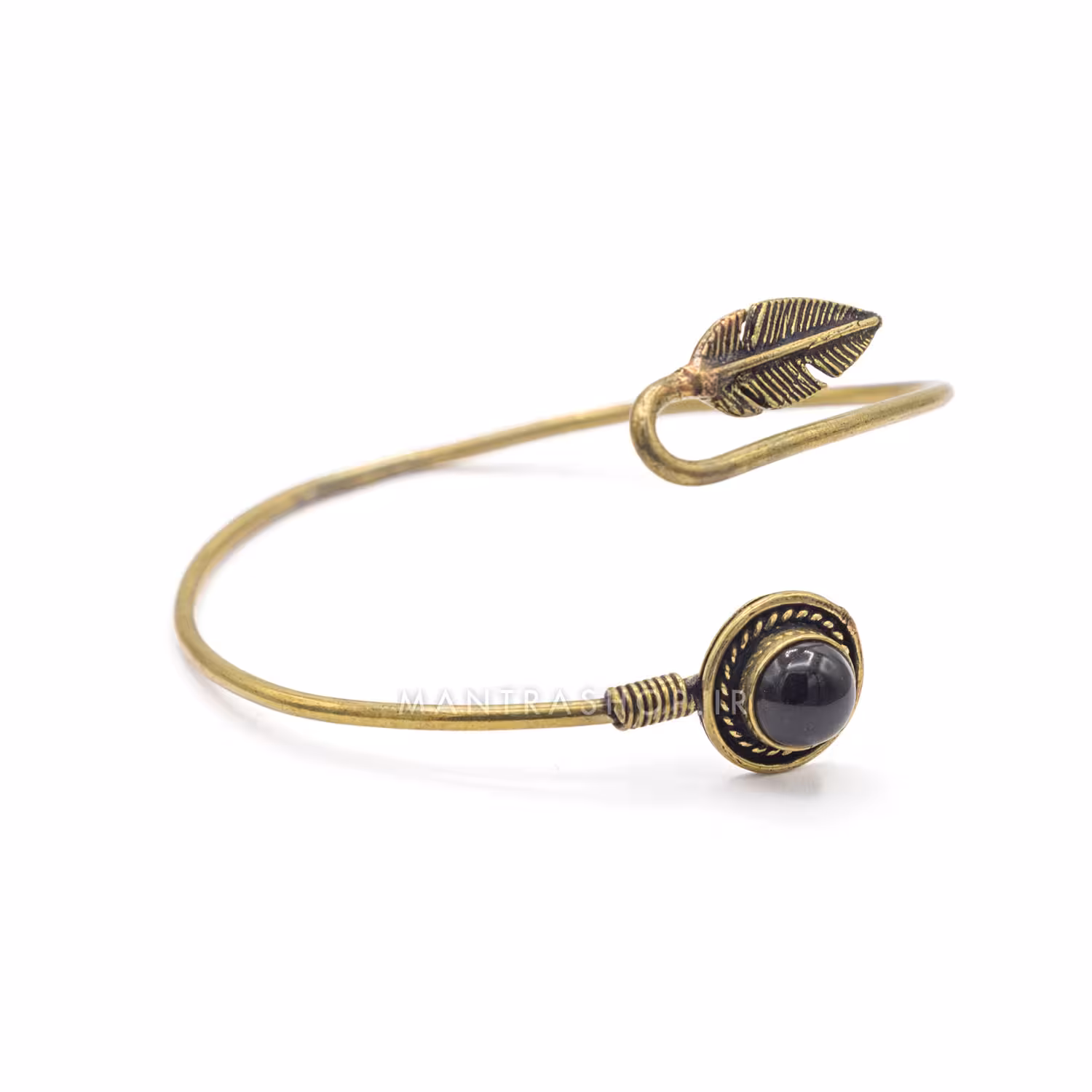 دستبند النگویی با سنگ اونیکس کد 435