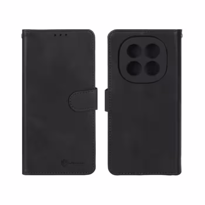 کیف چرمی کلاسوری جا کارتی موبایل مگنتی مدل شیائومی Xiaomi Redmi Note 14 Pro Plus 5G – مشکی