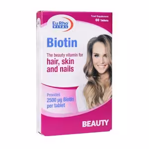 قرص بیوتین 2500 میکروگرم یوروویتال 60 عدد