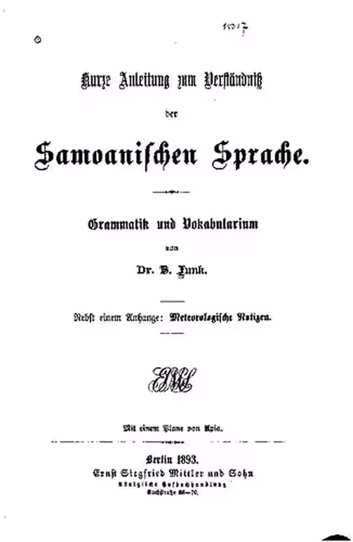 خرید و دانلود نسخه کامل کتاب Kurze Anleitung für das Verständnis der samoanischen Sprache. Grammatik und Vokabularium