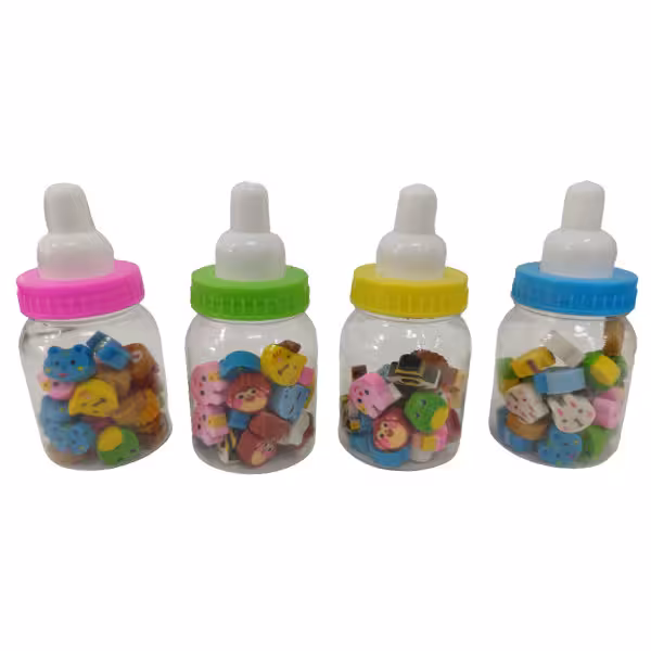 پاک کن مدل شیشه شیر فانتزی بسته 4 عددی