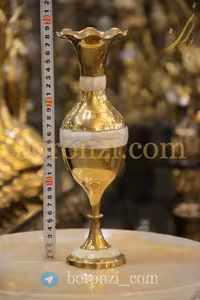 گلدان صدف کاری برنجی
