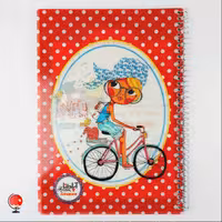 دفتر 50برگ سیمی اپادانا  جلد طلقی طرح دختر دوچرخه سوار کد 3251