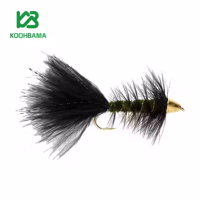 پشه فلای وولی باگر سیاه زیتونی WOOLLY BUGGER BLACK & OLIVE (TCH)