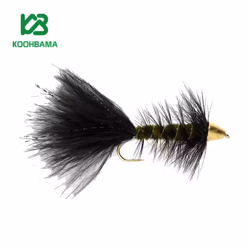 پشه فلای وولی باگر سیاه زیتونی WOOLLY BUGGER BLACK & OLIVE (TCH)