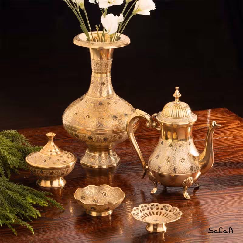 ست پذیرایی برنجی میناکاری کد 177