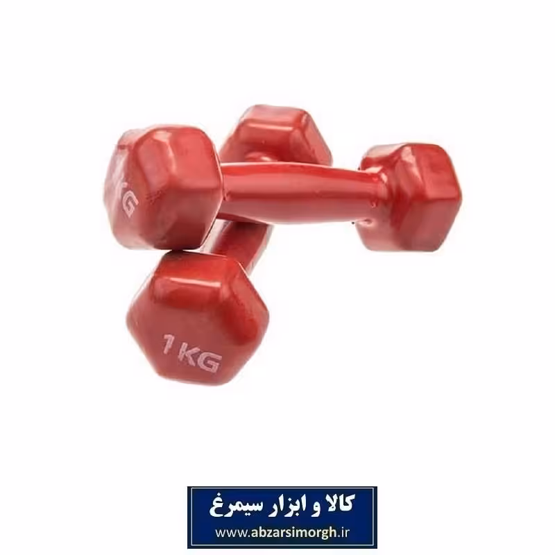 دمبل ایروبیک روکش دار شش ضلعی 1 کیلو گرم بسته 2 عددی VDB-002