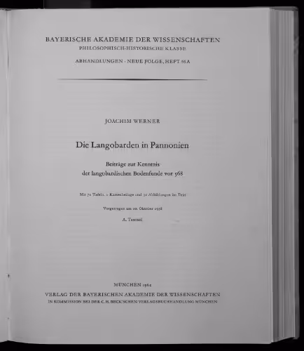 خرید و دانلود نسخه کامل کتاب Die Langobarden in Pannonien: Beiträge zur Kenntnis der langobardischen Bodenfunde vor 568. A. Textteil