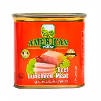 کنسرو گوشت کالباس 320 گرم امریکن فارم – American farm Beef flavour Luncheon meat