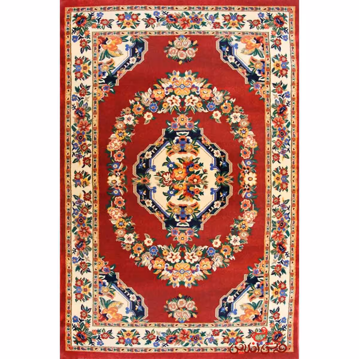 فرش پاتریس طرح گلاب عنابی
