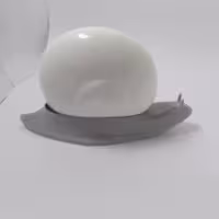 فرچه حلزونی پلاستیکی سفید و طوسی با طراحی فانتزی