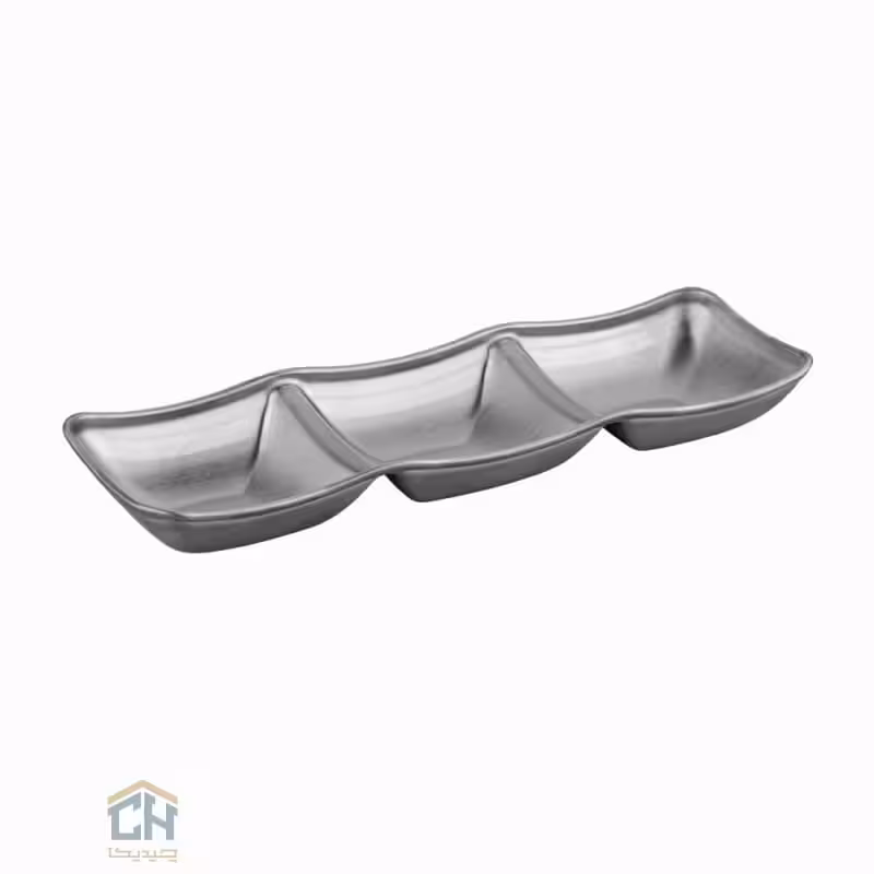 اردو خوری استیل نقره ای 3 تایی گلدکیش مدل 11008