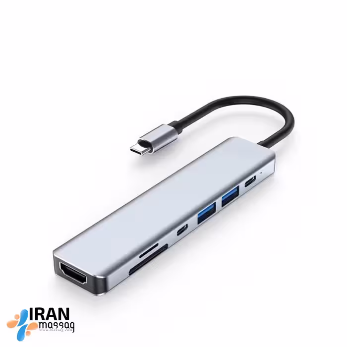 هاب 7 پورت USB-C 3.0 مدل YG-2121 با پشتیبانی از نمایش 4K