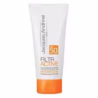 کرم ضد آفتاب بی رنگ SPF50 ژاک آندرل پاریس مدل فیلتر اکتیو مناسب پوست معمولی 50 میلی لیتر