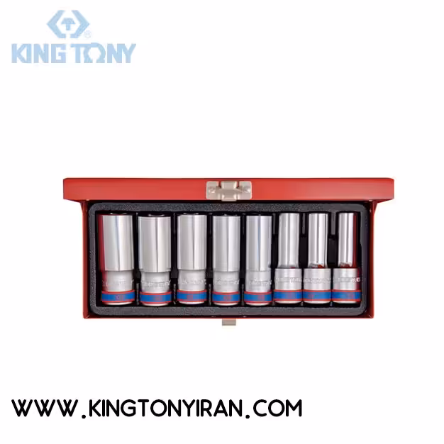 4308MR – ست بکس  ميليمتر بلند  1/2 –  6 گوش ( 12 -23 ) کينگ توني