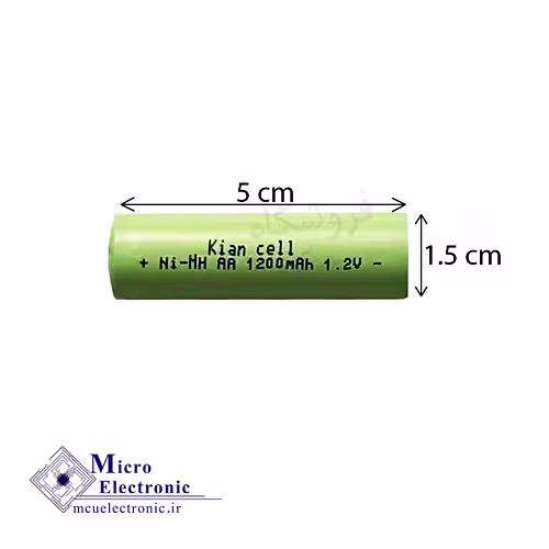 باتری نیم قلم شارژی ni-mh aaa 1200ma 1.2v سر تخت