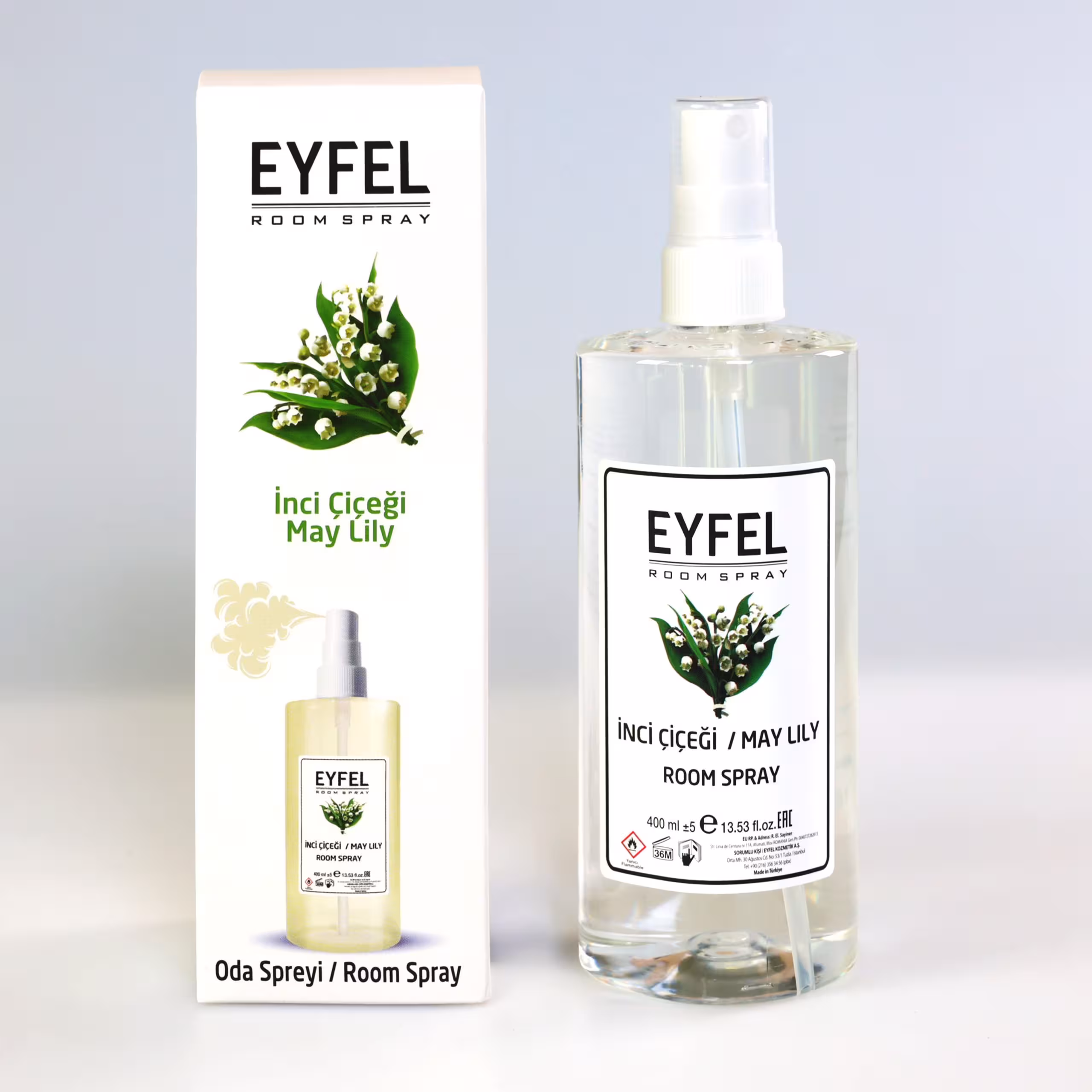 اسپری خوشبو کننده هوا ایفل اصل EYFEL مدل نیلوفر آبی may lily حجم 400 میل