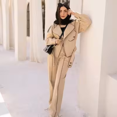 کت و شلوار کتان کشی اعلا مدل لاین