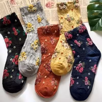 جوراب گل برجسته