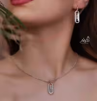 💍نیم ست جواهری (آويز و گوشواره ) خاص و زیبا ، نقره عیار 925( N_4394)