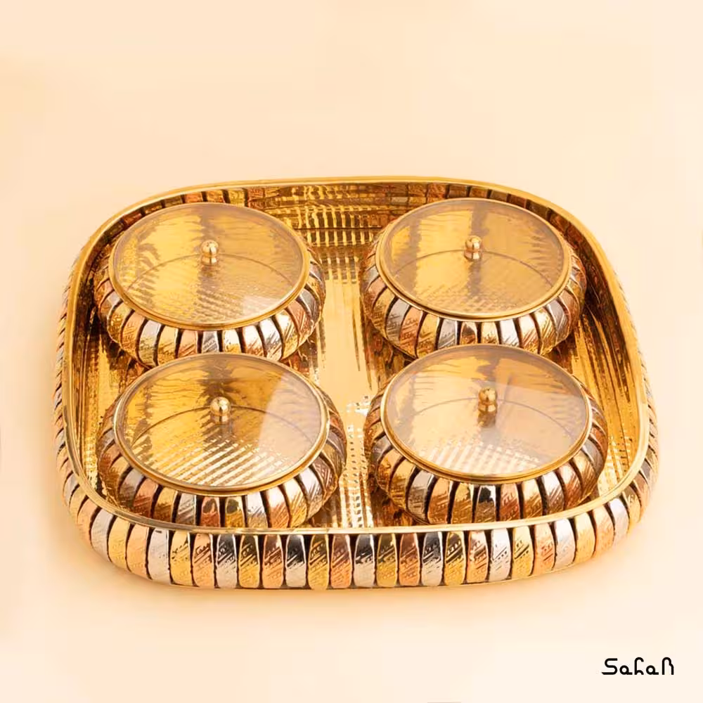 ست اردو خوری پنج تیکه اورانوس مدل مربع سایز 2