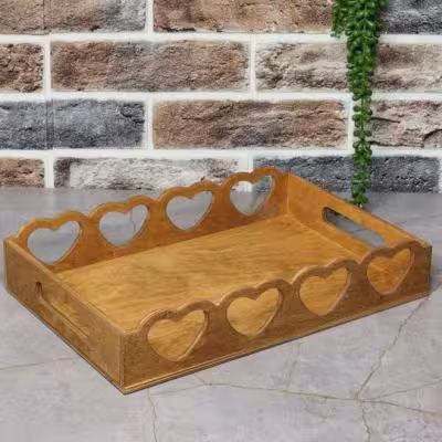 سینی چوبی قلبی بزرگ