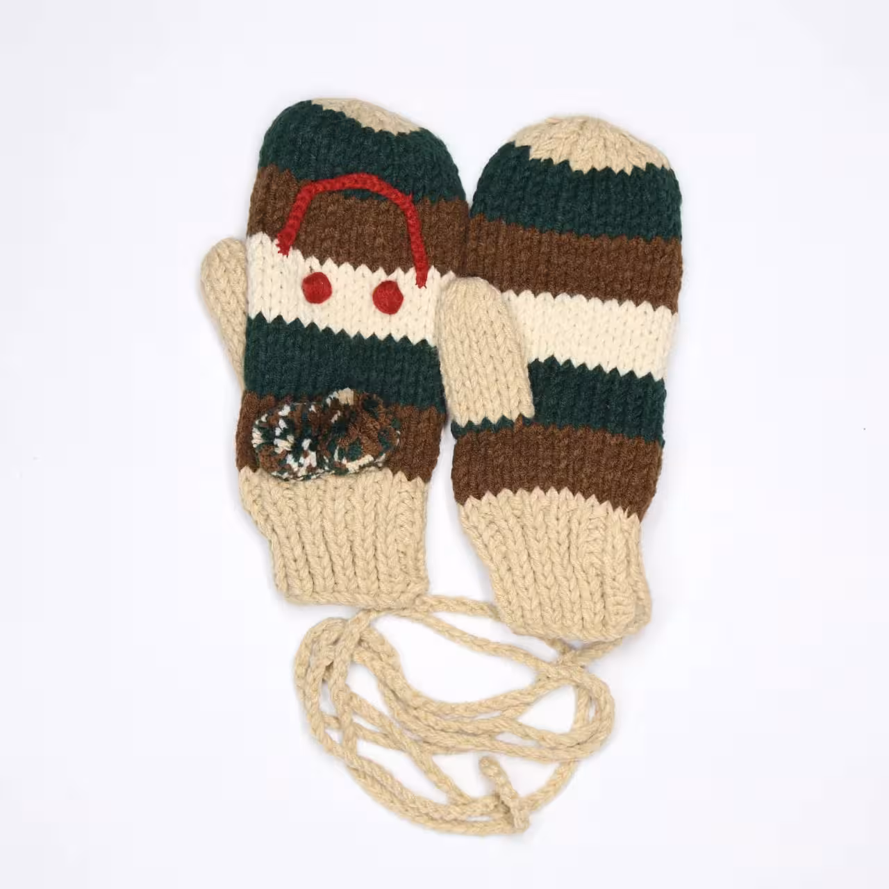 دستکش بافت رنگین کمانی لبخند برجسته