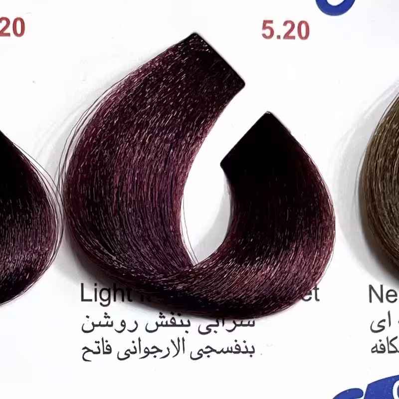 شرابی بنفش روشن 5.20 ،رنگ مو کم آمونیاک پیلون ویک عدد اکسیدان | amazonchi